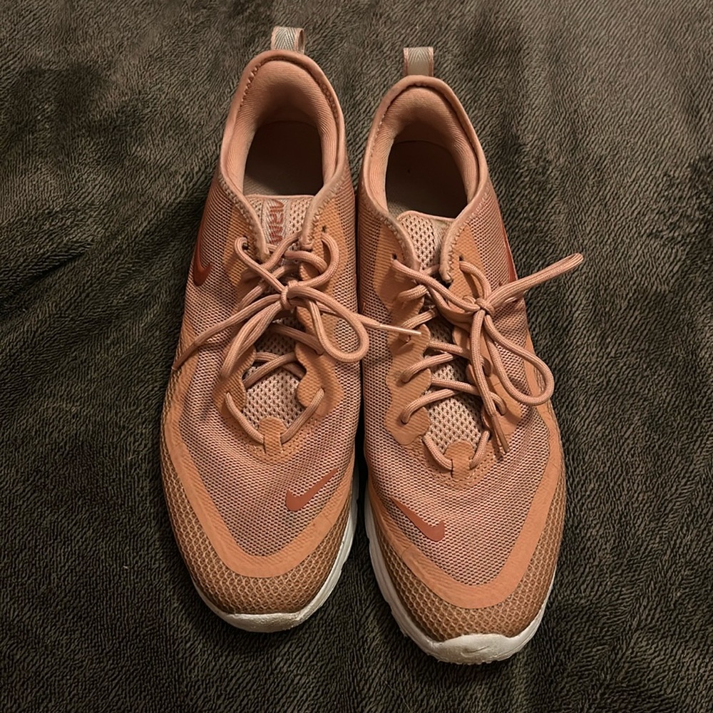Nike rose-gold AirMax tennis shoes